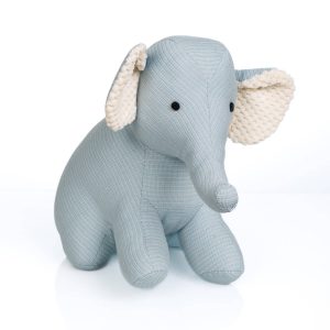 Light blue baby elephant plush gift for newborn boy with same-day delivery to hospitals in Ioannina.