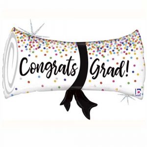 Holographic μπαλόνι σε σχήμα πτυχίου Congrats Grad για ορκωμοσία στα Ιωάννινα από το Fresh Garden