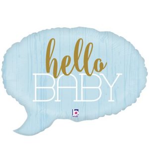 Γαλάζιο μπαλόνι Hello Baby σε σχήμα συννεφάκι ομιλίας για παράδοση σε μαιευτήρια των Ιωαννίνων - ΠΓΝΙ Δουρούτης, Χατζηκώστα, Epicurus Clinic από το Fresh Garden