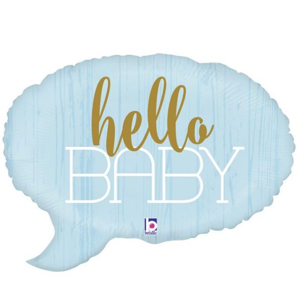 Γαλάζιο μπαλόνι Hello Baby σε σχήμα συννεφάκι ομιλίας για παράδοση σε μαιευτήρια των Ιωαννίνων - ΠΓΝΙ Δουρούτης, Χατζηκώστα, Epicurus Clinic από το Fresh Garden