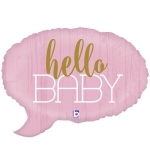 Ροζ μπαλόνι Hello Baby σε σχήμα συννεφάκι ομιλίας για παράδοση σε μαιευτήρια των Ιωαννίνων - ΠΓΝΙ Δουρούτης, Χατζηκώστα, Epicurus Clinic από το Fresh Garden
