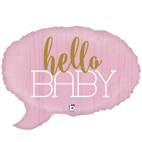 Ροζ μπαλόνι Hello Baby σε σχήμα συννεφάκι ομιλίας για παράδοση σε μαιευτήρια των Ιωαννίνων - ΠΓΝΙ Δουρούτης, Χατζηκώστα, Epicurus Clinic από το Fresh Garden